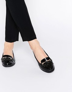 Лоферы для широкой стопы с бахромой New Look - Черный
