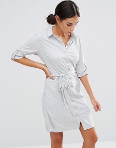 AX Paris Faux Suede Shirt Dress - Серый
