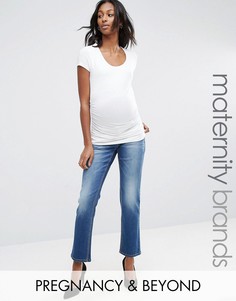 Bandia Maternity Over The Bump Boyfriend Jean With Removable Band - Синий