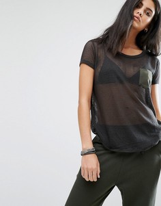 Сетчатая футболка G-Star - Зеленый