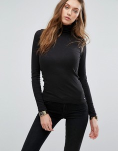 Топ с высоким воротом Hollister - Черный