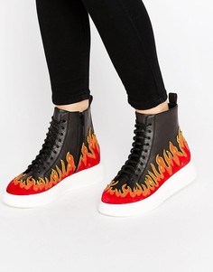 Jeffrey Campbell Perform Flame Flatform Ankle Boots - Черный