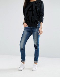 Джинсы скинни с карманами на молнии сзади G-Star Midge Cody - Синий