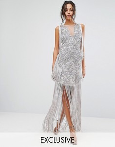 Платье макси с отделкой и кисточками A Star Is Born - Серый