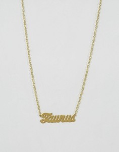 Ожерелье с зодиакальной подвеской Taurus Rock N Rose - Золотой