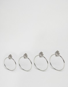 Набор из 4 колец с узелками Cheap Monday - Серебряный