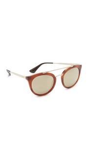 Круглые зеркальные солнцезащитные очки-авиаторы Prada