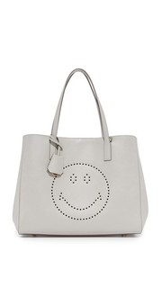 Объемная сумка-шоппер Ebury с короткими ручками и с изображением смайла Anya Hindmarch