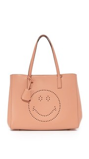 Объемная сумка-шоппер Ebury с короткими ручками и с изображением смайла Anya Hindmarch