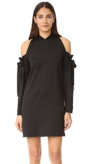 Платье с открытыми плечами и необработанными краями Dkny