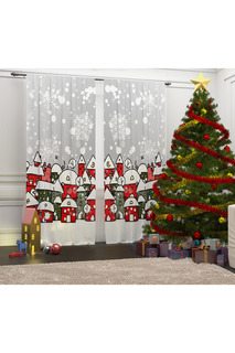 Фотошторы "Зима в городке" Сирень