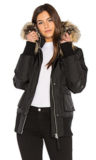 Fordham bomber down jacket with gold fox and asiatic rabbit fur - Nicole Benisti