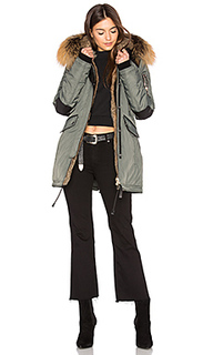 Melrose golden fox and asiatic rabbit fur lined mini parka - Nicole Benisti
