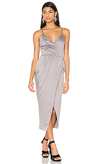 Satin wrap midi dress - Lavish Alice