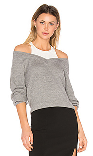 Merino v neck sweater with inner tank - T by Alexander Wang