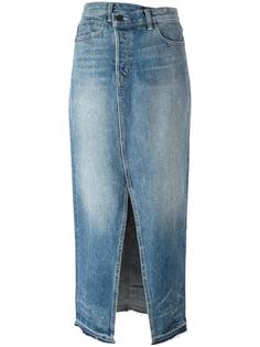 front slit denim skirt Helmut Lang