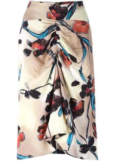 Lucid print gathered skirt Marni