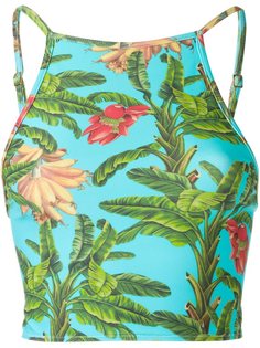 printed bustier bikini top Blue Man