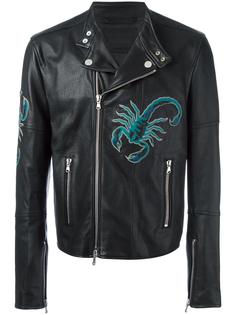 scorpion patches biker jacket Diesel Black Gold