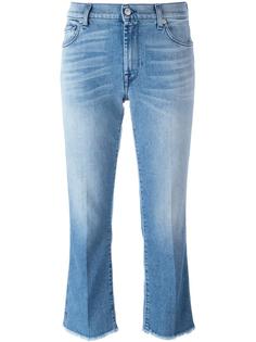 raw hem cropped jeans 7 For All Mankind