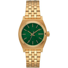 Кварцевые часы женские Nixon Small Time Teller Gold/Green Sunray