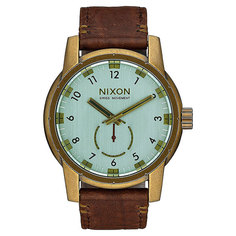 Кварцевые часы Nixon Patriot Leather Brass/Green Crystal/Brown