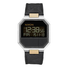 Электронные часы Nixon Re-Run Leather Black/Brass