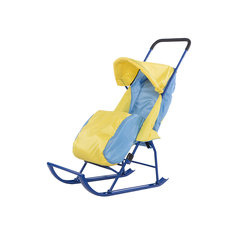 Санки-коляска Малышок 1, Galaxy, желтый/голубой