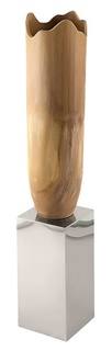 Ваза напольная "Wooden Vase on Stainless Steel Pillar" M Style