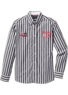 Полосатая рубашка Regular Fit с длинным рукавом (ночная синь/белый в полоску) Bonprix