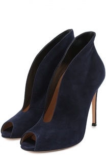 Замшевые ботильоны Vamp с открытым мысом Gianvito Rossi