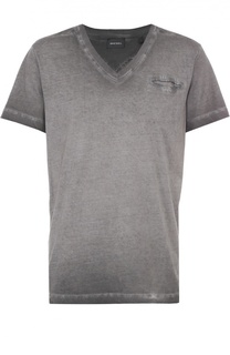 Хлопковая футболка с V-образным вырезом Diesel