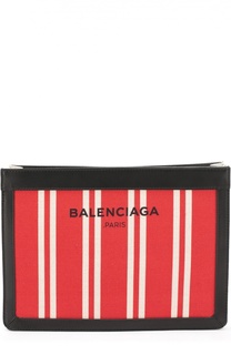 Клатч Navy из текстиля с кожаной отделкой Balenciaga