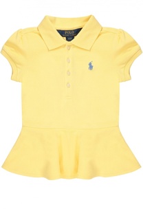 Поло из хлопка с оборками Polo Ralph Lauren