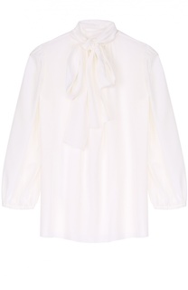 Шелковая блуза прямого кроя с воротником аскот Dolce &amp; Gabbana