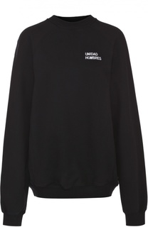 Хлопковый пуловер свободного кроя с контрастной вышивкой Vetements