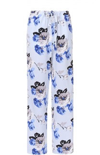 Шелковые брюки в пижамном стиле с цветочным принтом Theory