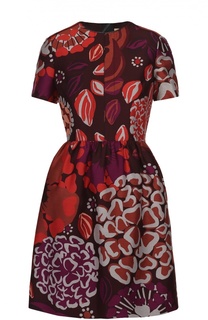 Приталенное мини-платье с контрастным цветочным принтом Burberry