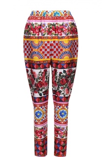 Шелковые брюки-бананы с ярким принтом Dolce &amp; Gabbana