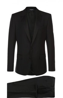 Шерстяной смокинг с отделкой из шелка Dolce & Gabbana