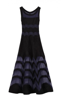 Приталенное платье-макси с полупрозрачными вставками Alaia