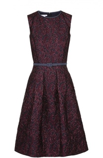 Мини-платье с фактурной отделкой и поясом Oscar de la Renta
