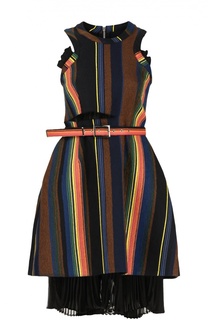 Приталенное мини-платье с полупрозрачной вставкой Sacai