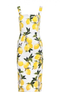 Платье-футляр на бретельках с фруктовым принтом Dolce &amp; Gabbana