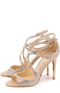 Кожаные босоножки Lang со стразами Jimmy Choo