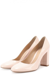 Лаковые туфли на устойчивом каблуке Gianvito Rossi