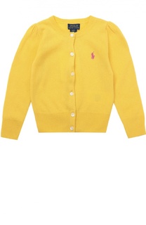 Шерстяной кардиган с вышитым логотипом бренда Polo Ralph Lauren