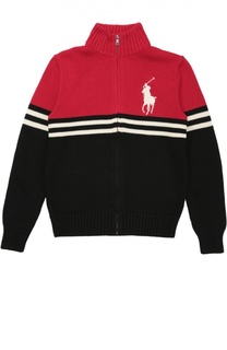 Хлопковый кардиган на молнии с воротником-стойкой Polo Ralph Lauren