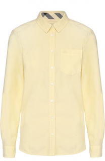 Хлопковая блуза прямого кроя с накладным карманом Burberry Brit