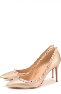 Туфли Rockstud из металлизированной кожи на шпильке Valentino